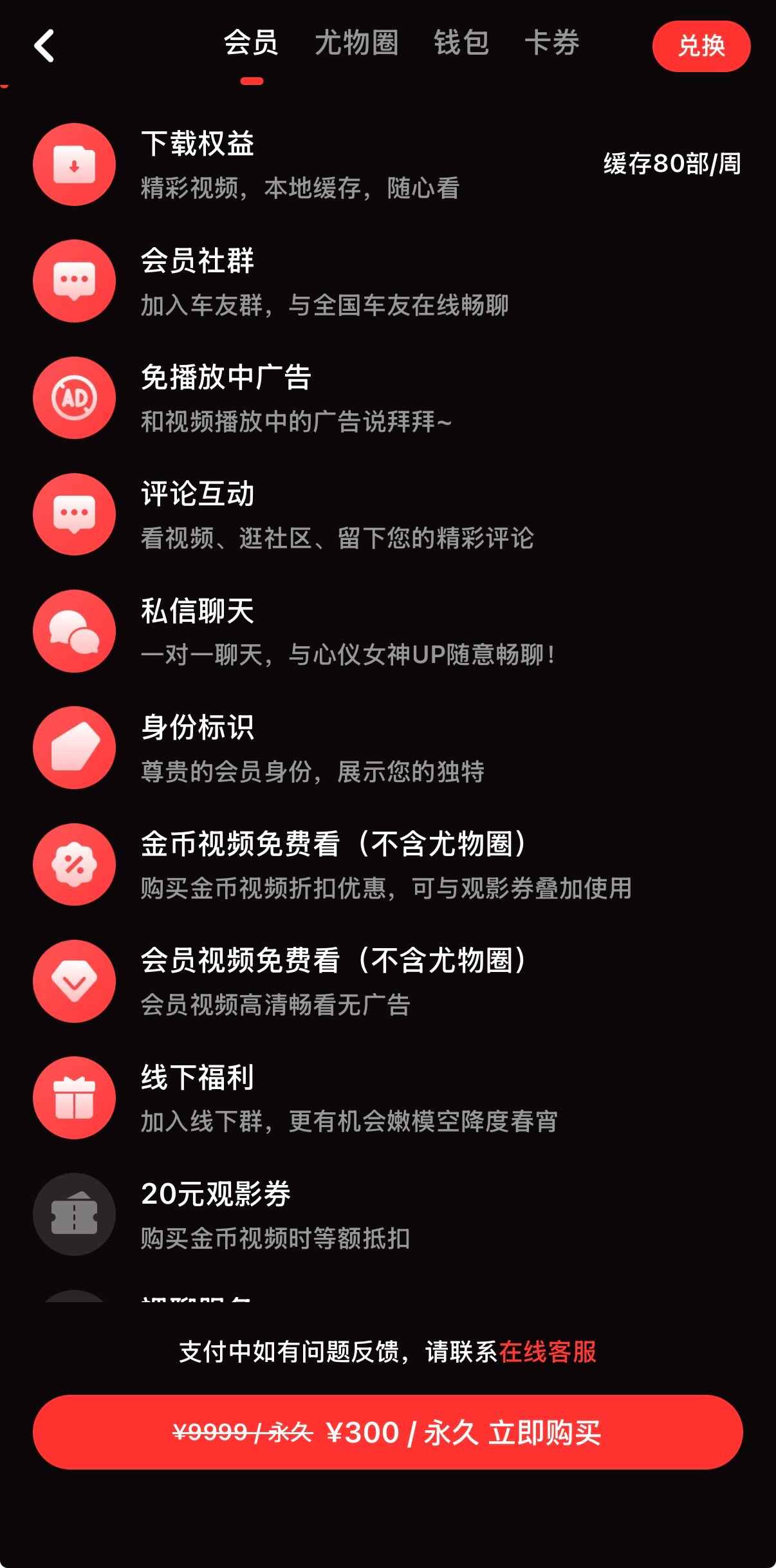 糖心Vlog会员300元套餐界面截图